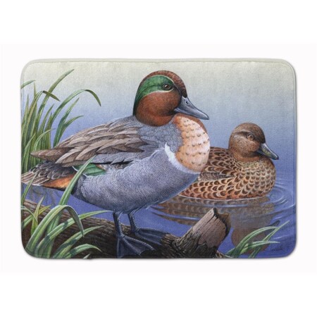 Carolines Treasures Green Teal Ducks in the Water Machine Washable Memory Foam Mat PTW2057RUG